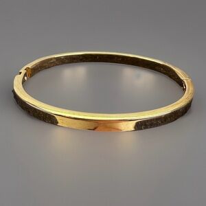Anne Klein Goldtone Hinged Bangle Bracelet